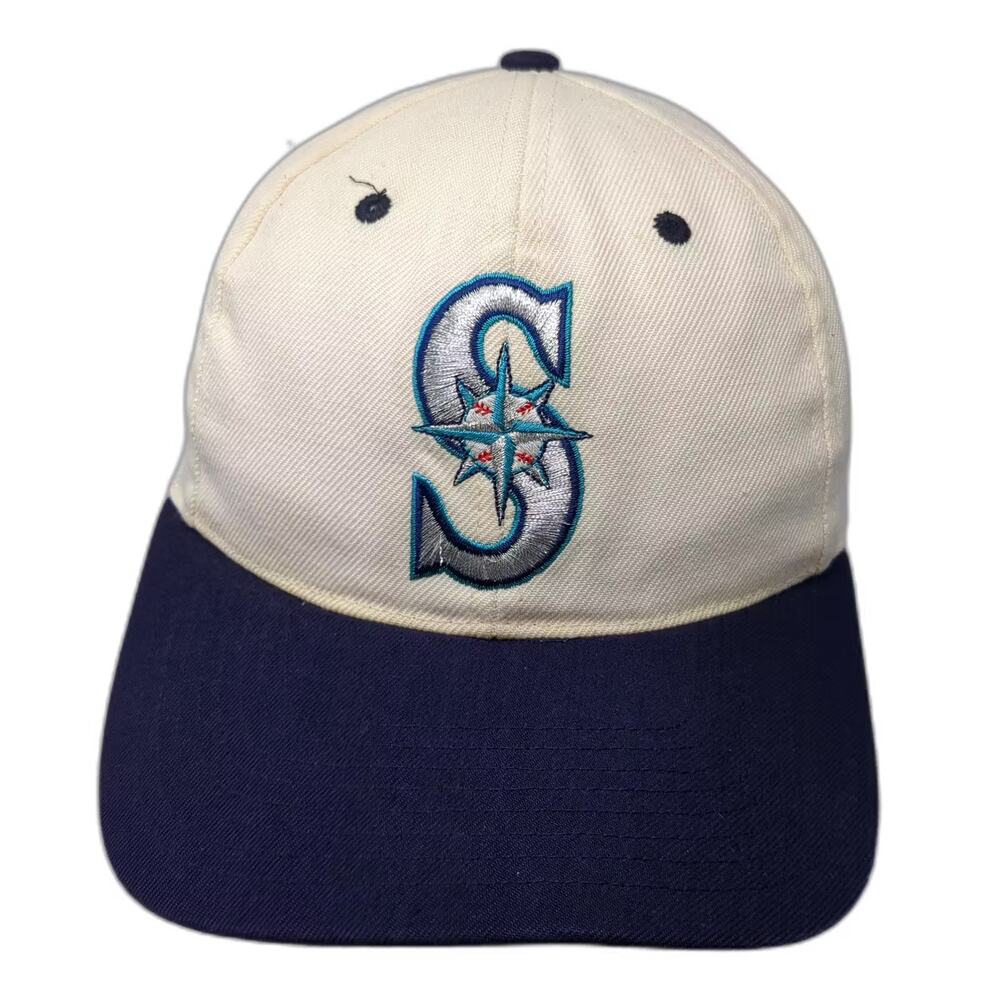 Seattle Mariners MLB Twins Enterprise Snapback Hat White Blue One Size Cap